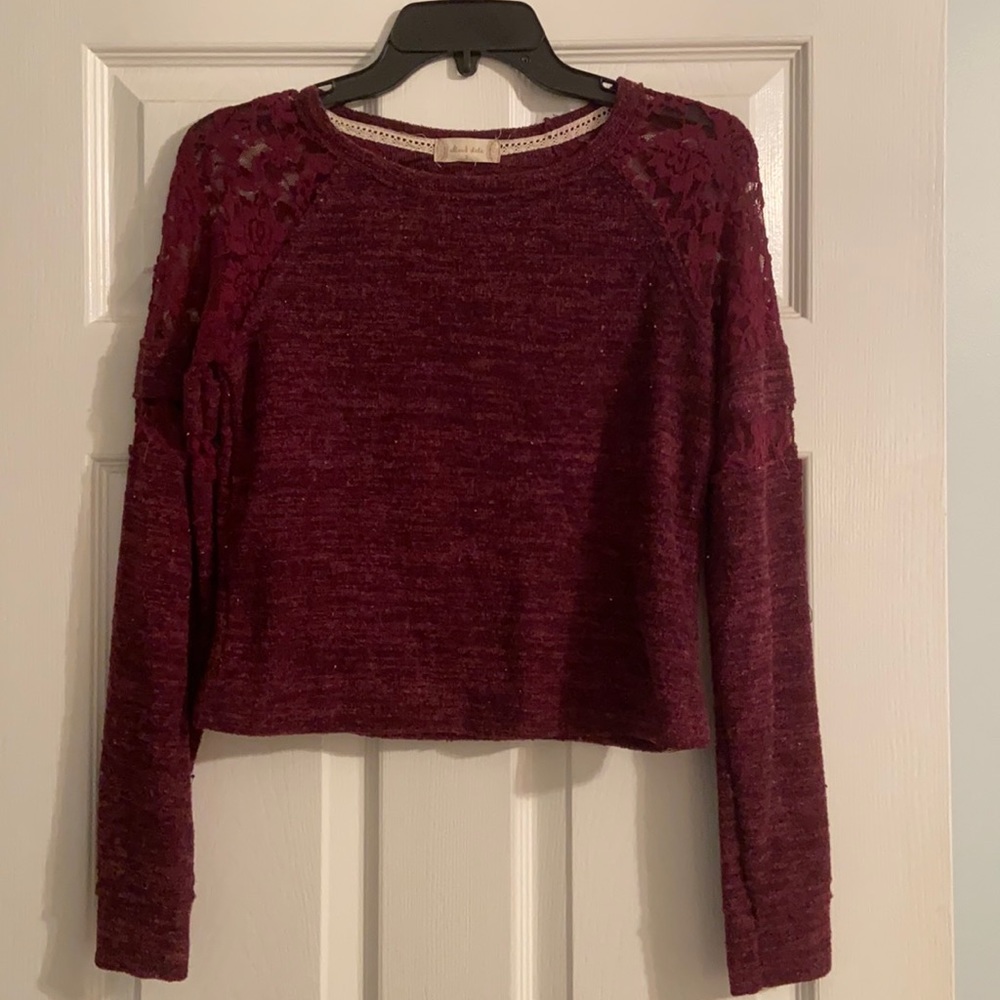 Cropped burgundy sweater